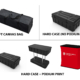 Soft bag and hard podium case options