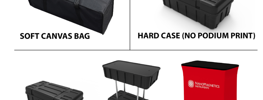 Soft bag and hard podium case options