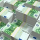 Stacks of 100 euro banknotes