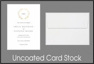 Uncoated card stock invitation and envelope