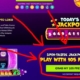 Casino webpage highlighting jackpot and free spins