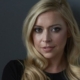 Close-up blonde woman with wavy hair