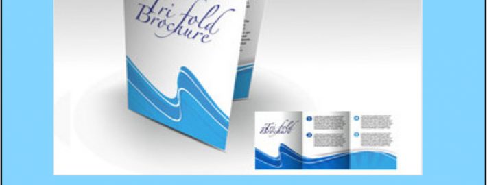 11x17 blue tri-fold brochure mockup