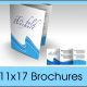 11x17 blue tri-fold brochure mockup