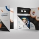 Construction company trifold brochure with worker