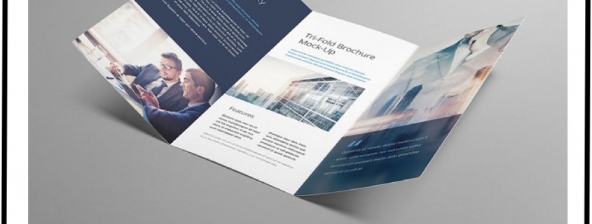 8.5 x 14 tri-fold brochure mockup