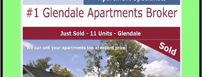 Real estate flyer showing sold Glendale apartments
