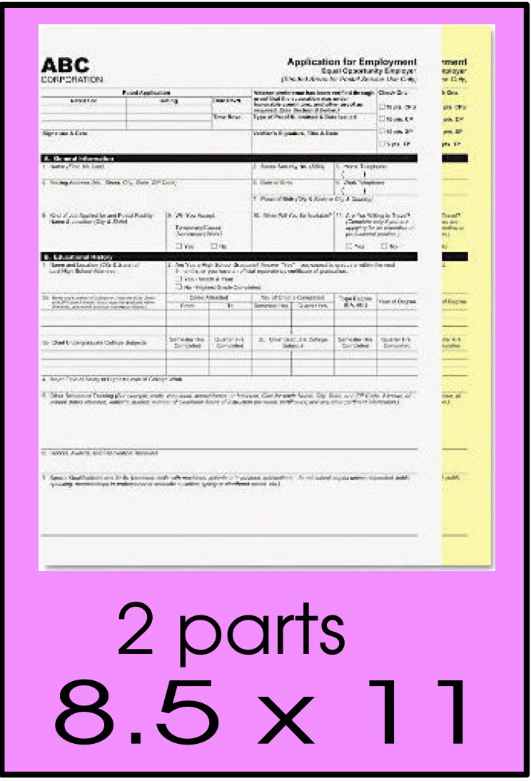 NCR 2-Part - business forms printing services
