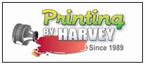 Printing by Harvey logo with paint roller