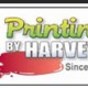 Printing By Harvey logo with spilled red paint