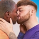Close-up of two men kissing