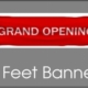 Red Grand Opening 2-foot banner on gray background