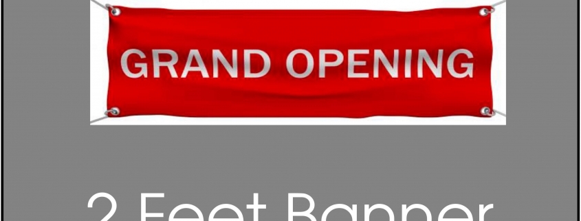 2-foot red Grand Opening banner