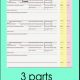 Three-part 8.5 x 11 form with colored sheets