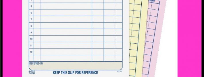 Three-part 8.5x5.5 invoice order forms