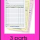Three-part 8.5x5.5 invoice order forms