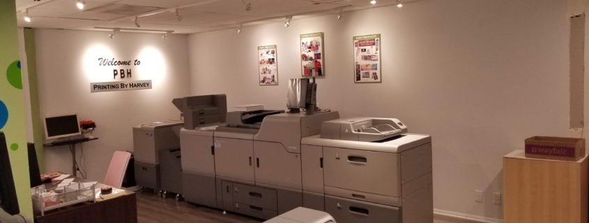 Commercial digital printers in modern print shop