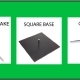 Three flag bases: ground stake, square, cross