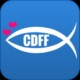 CDFF Christian fish logo with pink hearts
