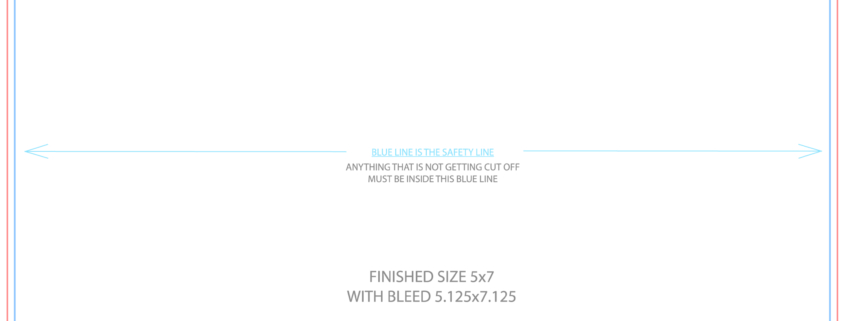 5x7 print template with bleed and guides