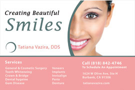 Dentist advertisement with smiling woman