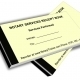 Stacked yellow notary receipt books