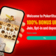Woman holding phone showing PokerStars slot promotion