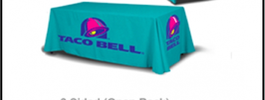 Taco Bell teal 3-sided table throw