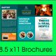 Church brochure sample layout on green background