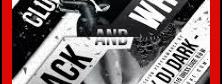 Black and white party flyer