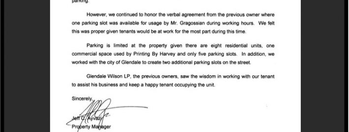 Black and white property management letterhead