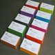 Stacked business cards with colorful edges