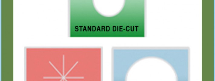 Standard, Starburst, Arch die-cut samples