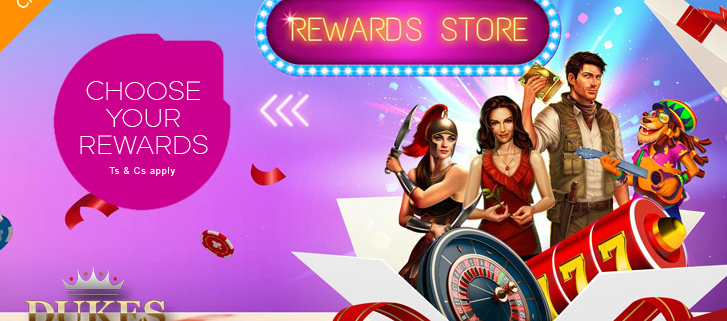 Casino rewards banner featuring slot machine characters