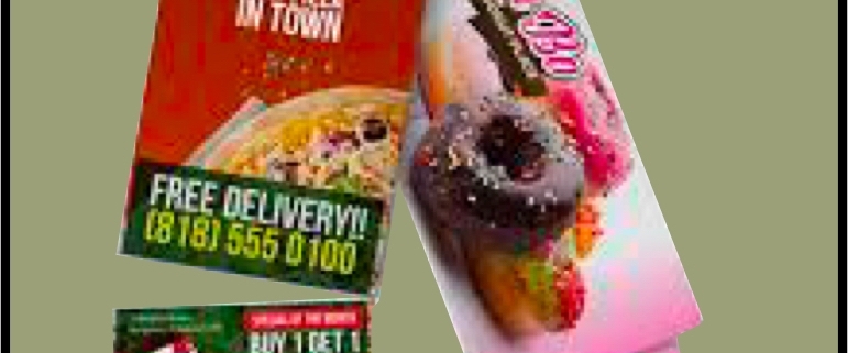 Tear-off flyer advertising donuts and delivery