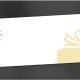 Gift certificate template with yellow present graphic