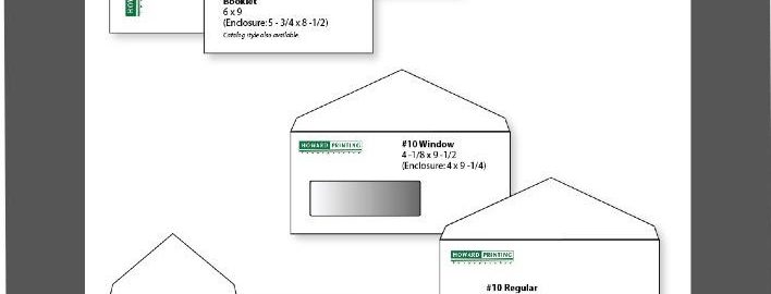Assorted envelope sizes labeled All Sizes