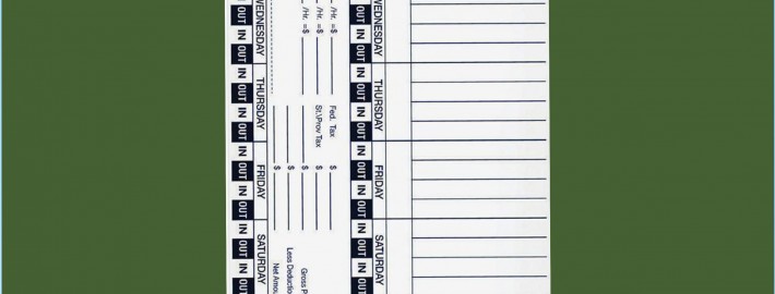 Weekly employee time card form