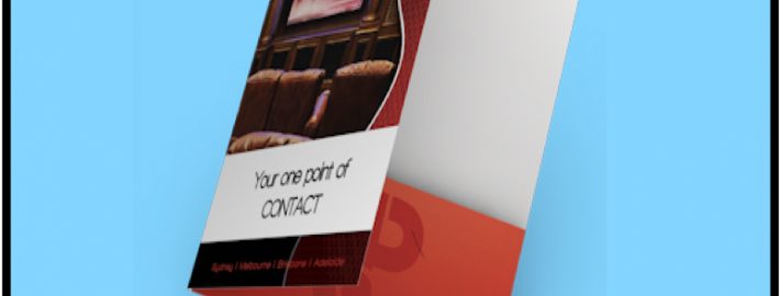 6x9 pocket folder mockup with theater image