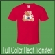 Red t-shirt with colorful teddy bear print