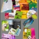 Colorful printed marketing brochures and flyers