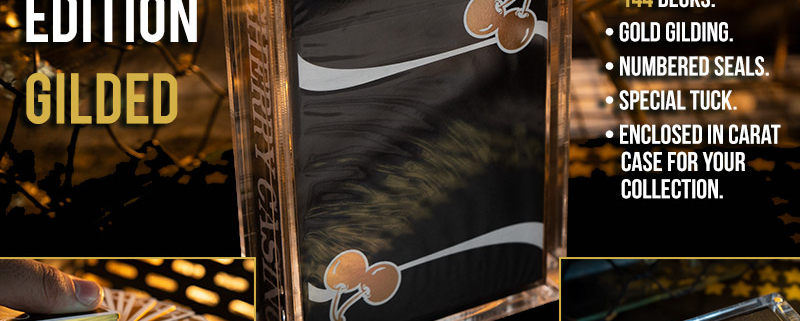 Limited edition gilded playing card deck in case