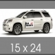 White SUV displaying car magnet decal