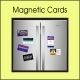 Magnetic cards on stainless steel refrigerator