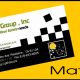 Matte business card mockup in black and yellow