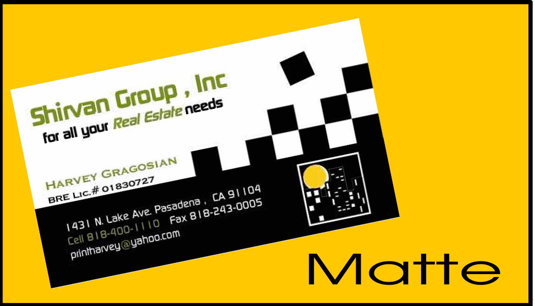 matte business card printing los angeles ca