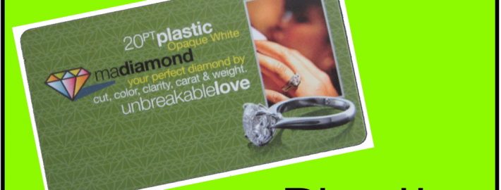 Plastic packaging card with diamond ring photo