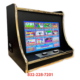Black tabletop keno gaming machine with screen