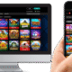 Desktop and mobile displaying online slot games
