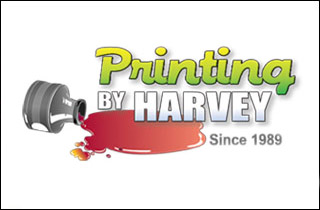 Printing by Harvey logo spilling red ink